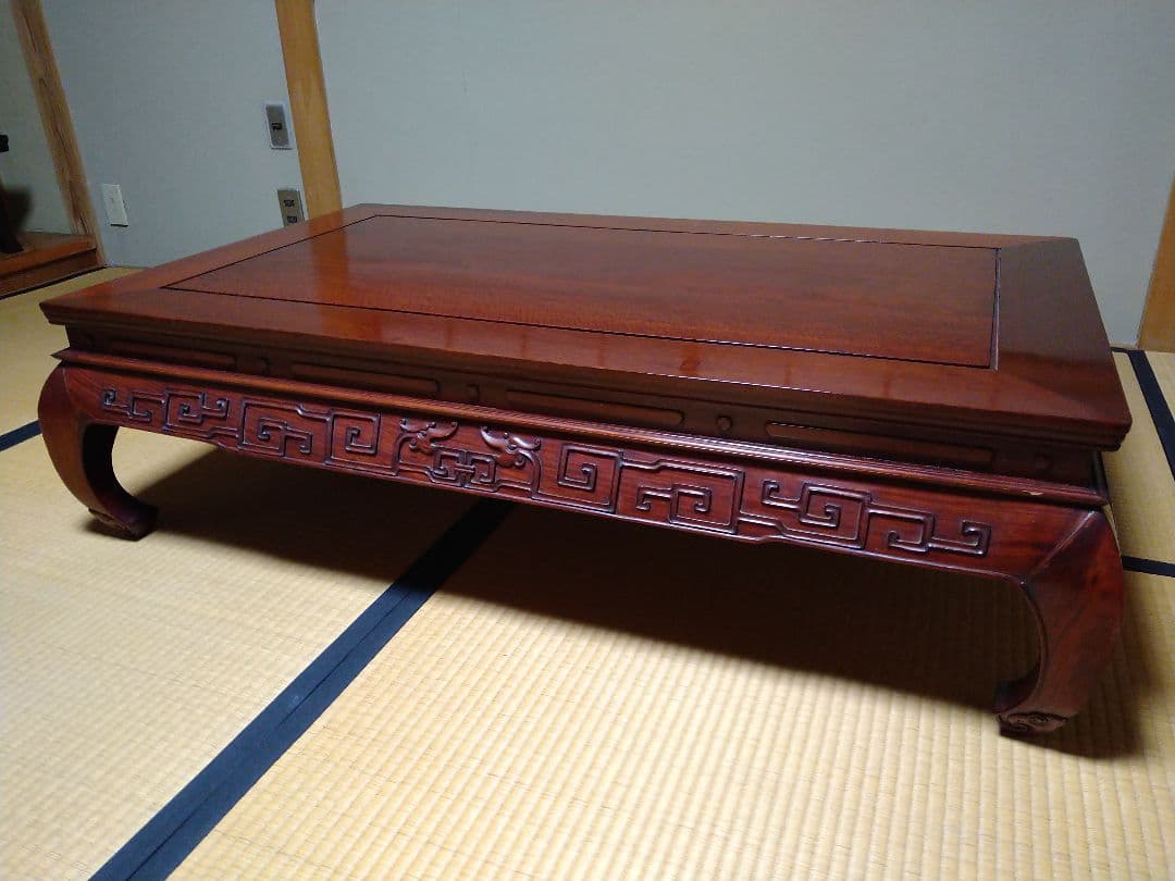 純和風 天然木無垢材 高級 座卓 座敷机 猫脚 レトロ アンティーク