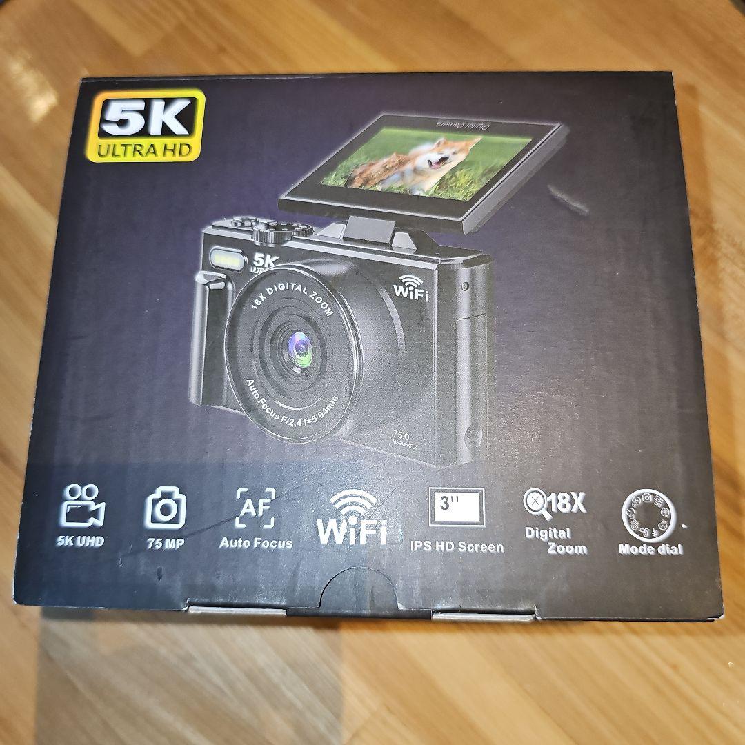 5K録画 デジタルカメラ スマホに送れる デジカメ 7500万画素18倍ズーム