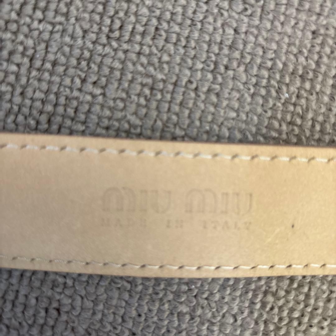 miu miu ピンクベージュレザーベルト