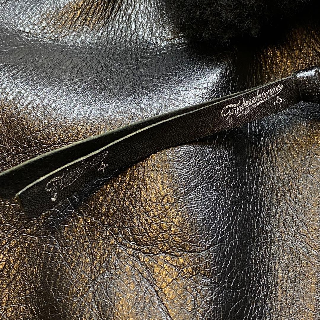 フィンダーズキーパーズ バックボーン G-1 馬革 レザージャケット S 黒色