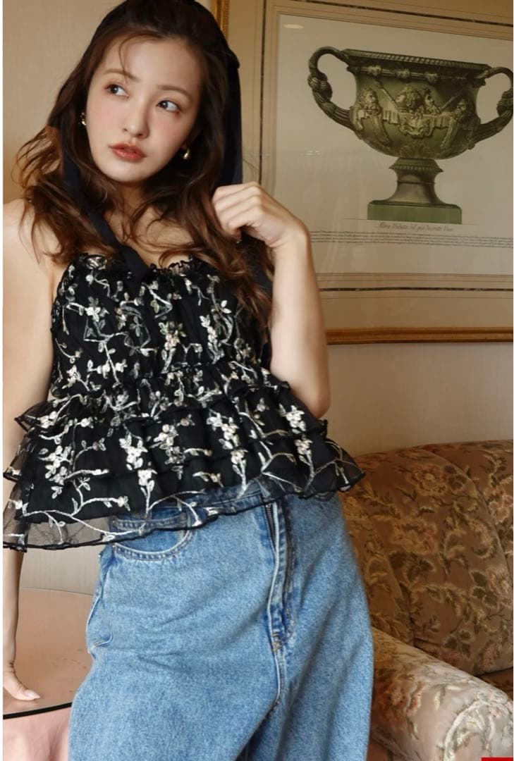 ロージールーチェ　エンブロイダリー　刺繍　キャミソール