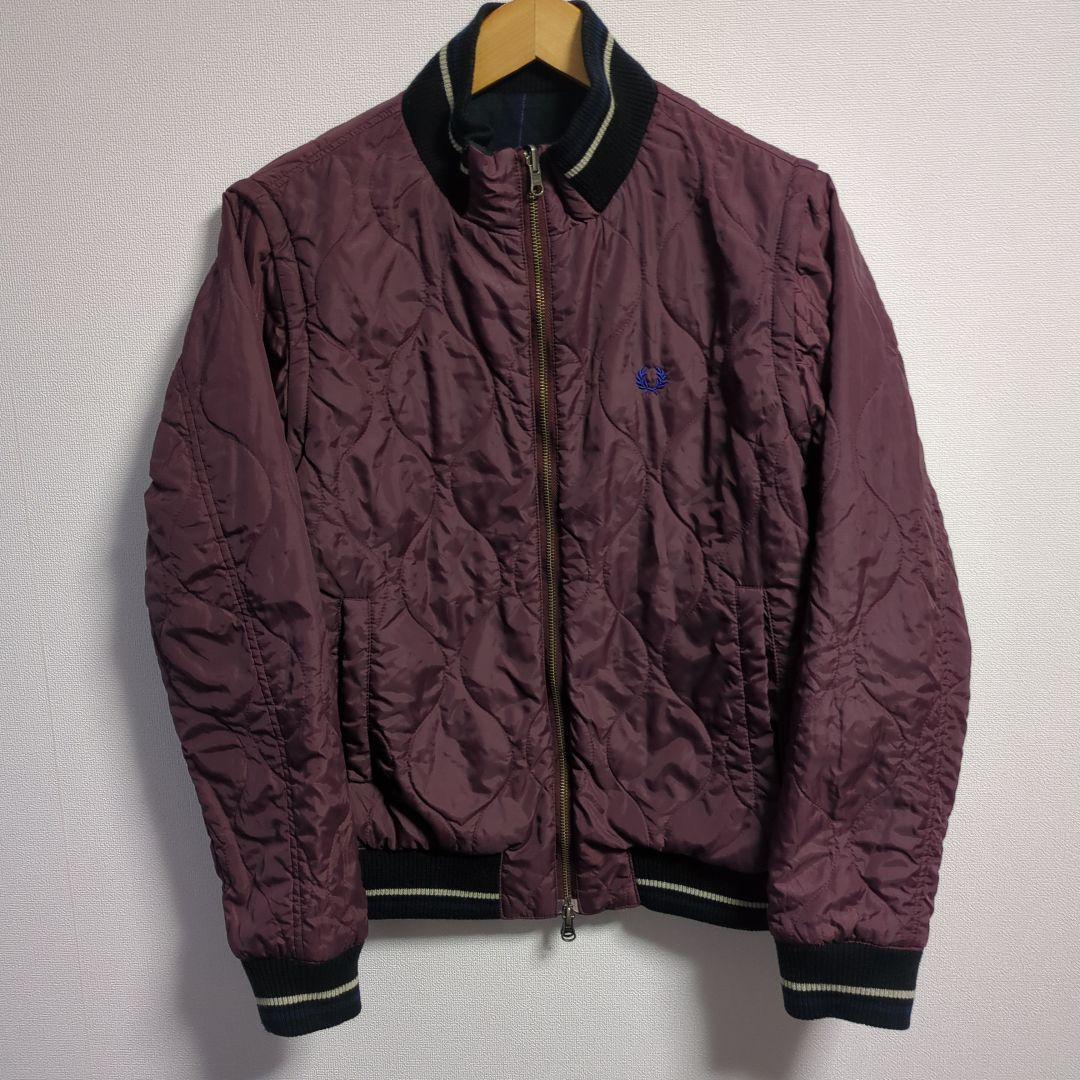 フレッドペリー 中綿ブルゾン リバーシブル 月桂樹 ロゴ チェック柄 L