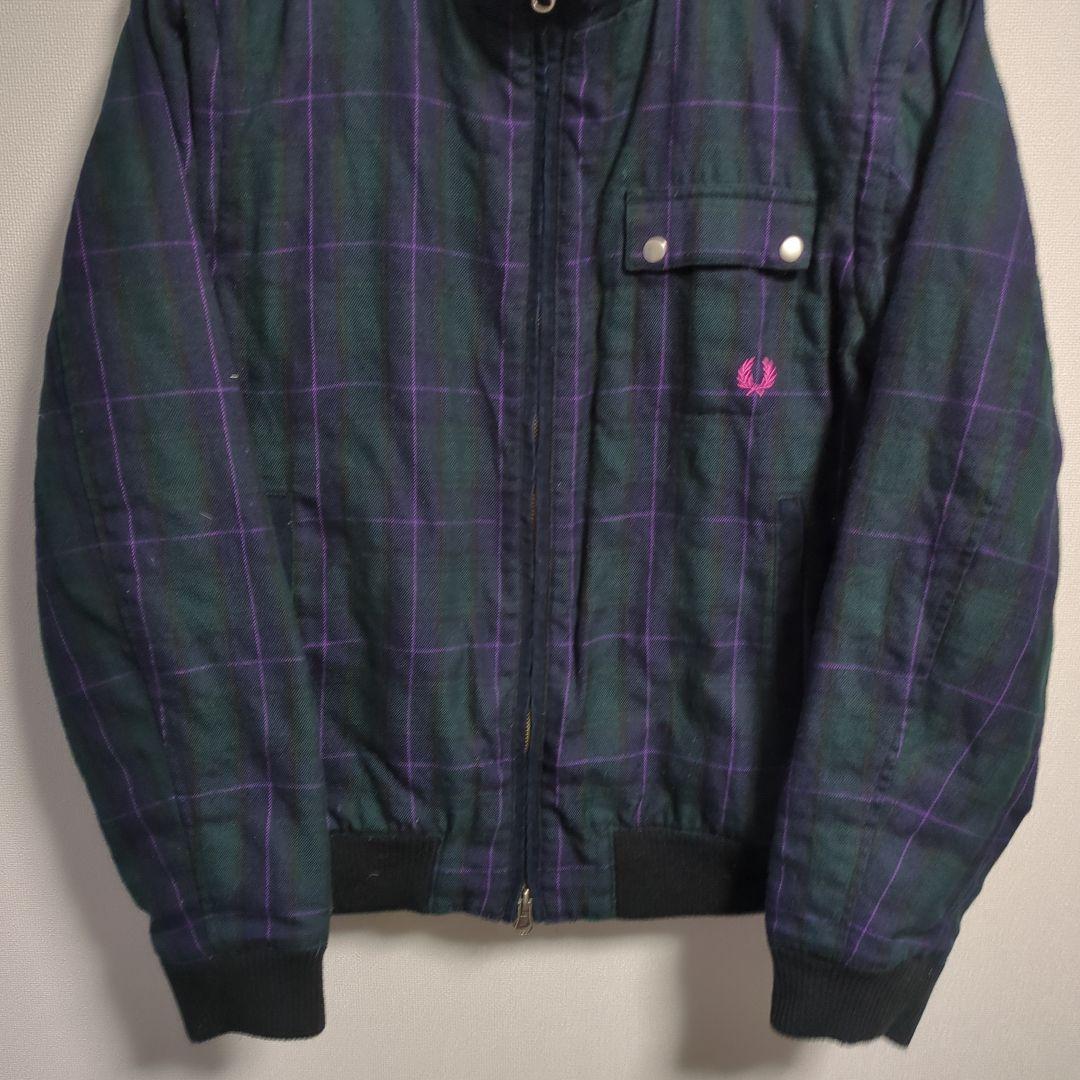 フレッドペリー 中綿ブルゾン リバーシブル 月桂樹 ロゴ チェック柄 L