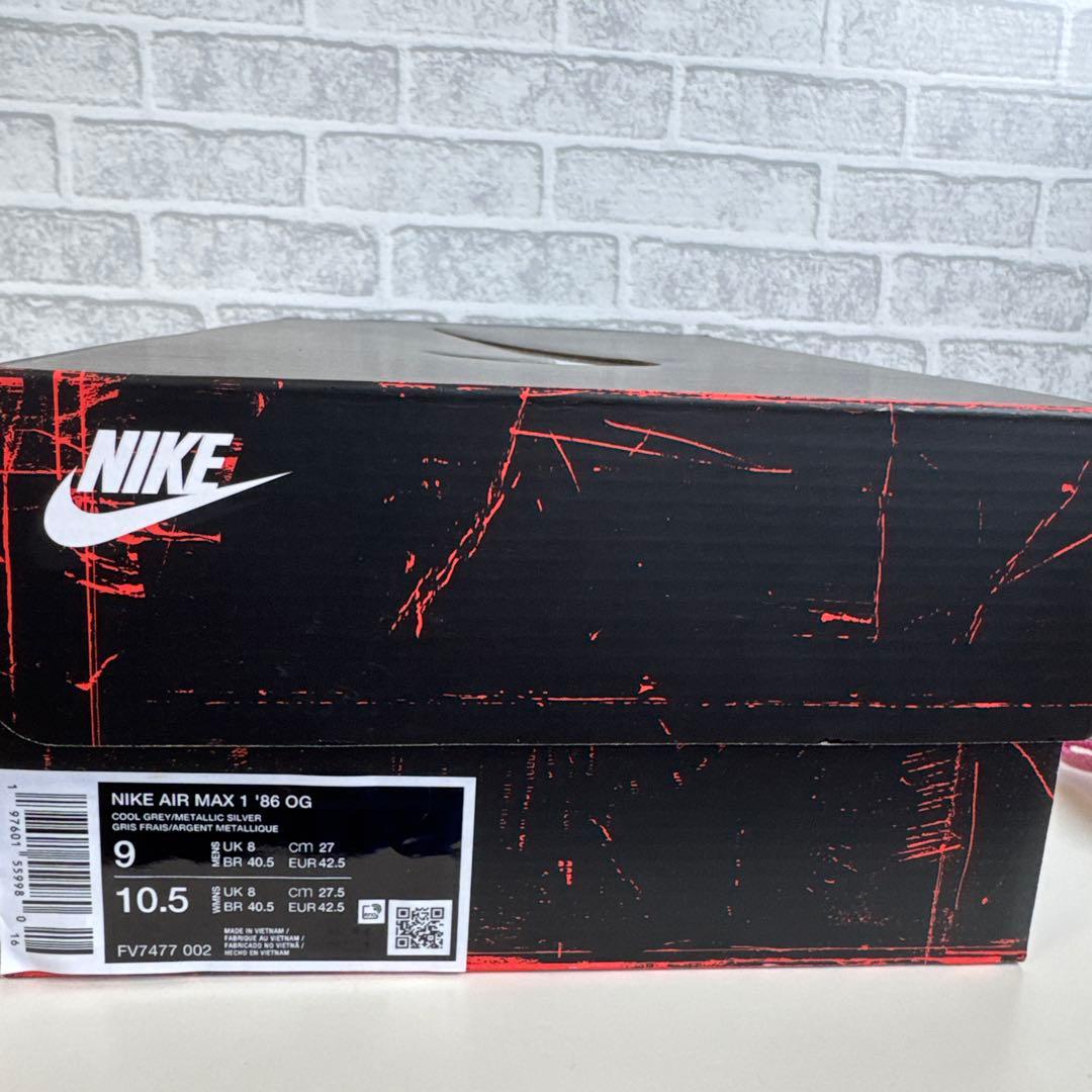 【新品】ナイキ エア マックス 1 '86 OG メタリックシルバー 27cm