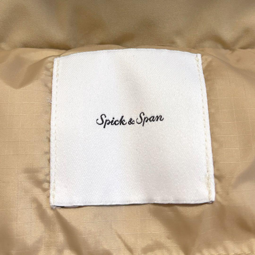 美品　スピックアンドスパン　24AW　撥水フーデッドダウンハーフコート　36