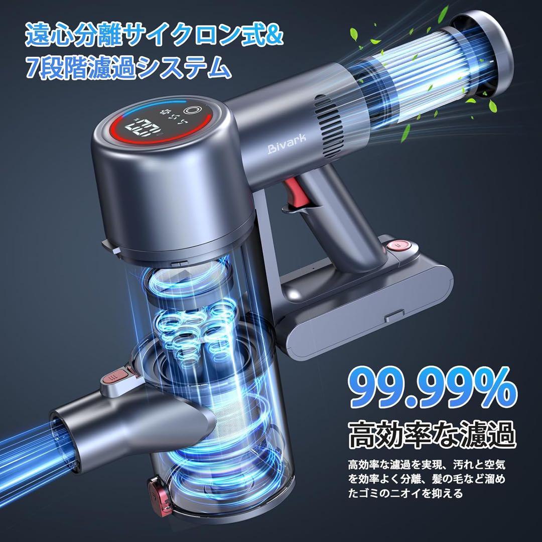 【新品】コードレス掃除機　50Kpa強力吸引 65分連続 サイクロン　自走式