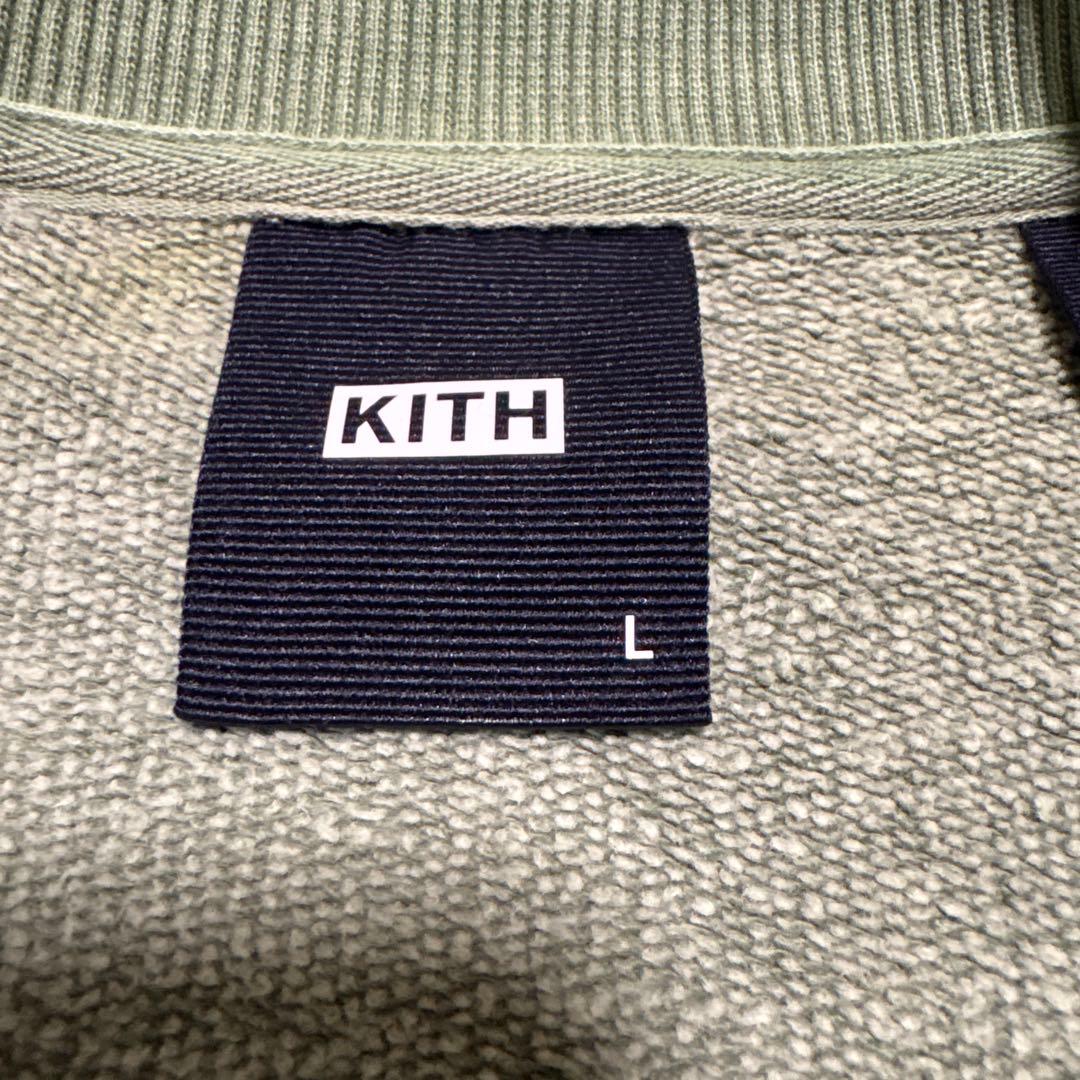 KITH ボックスロゴクルーネック Lサイズ　ライトグリーン