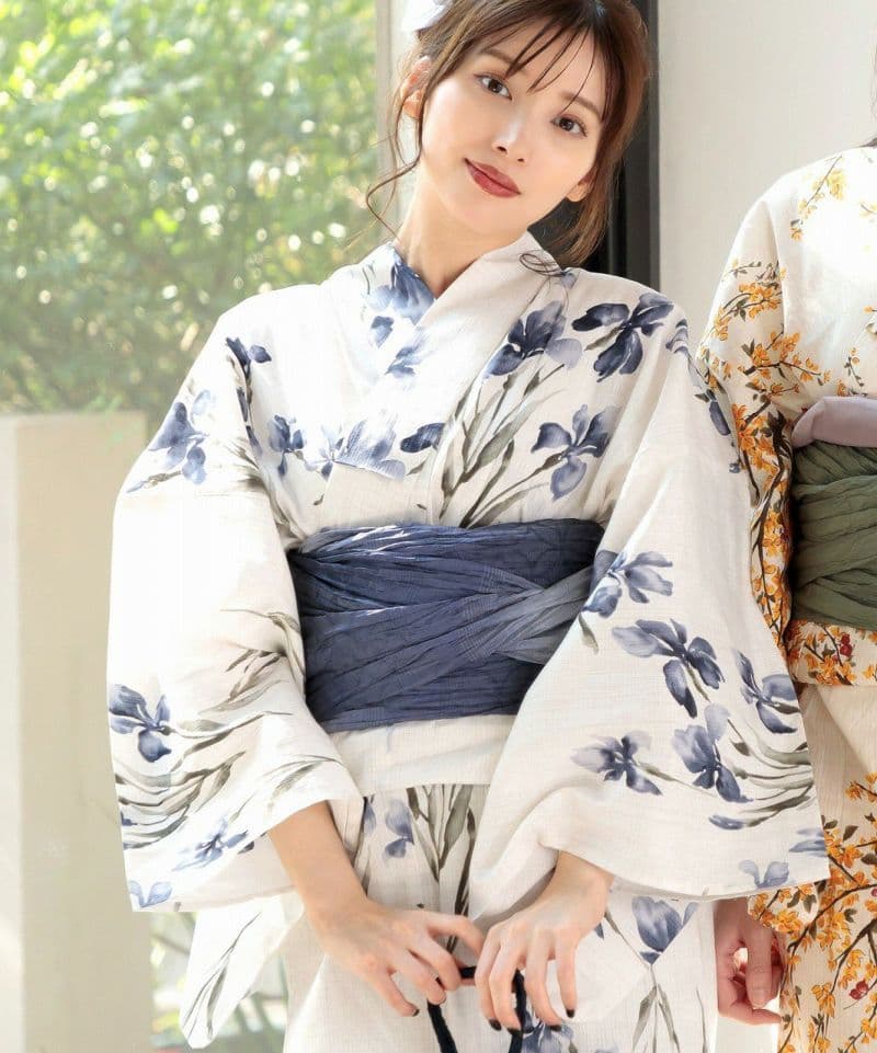【ディータ】Dita【京の水墨画水仙】浴衣 帯 下駄セット 青 ブルー 花火大会