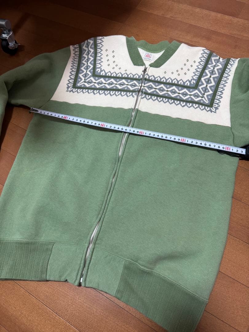 THE FLAT HEAD フラットヘッド 雪柄フルジップスウェット XL