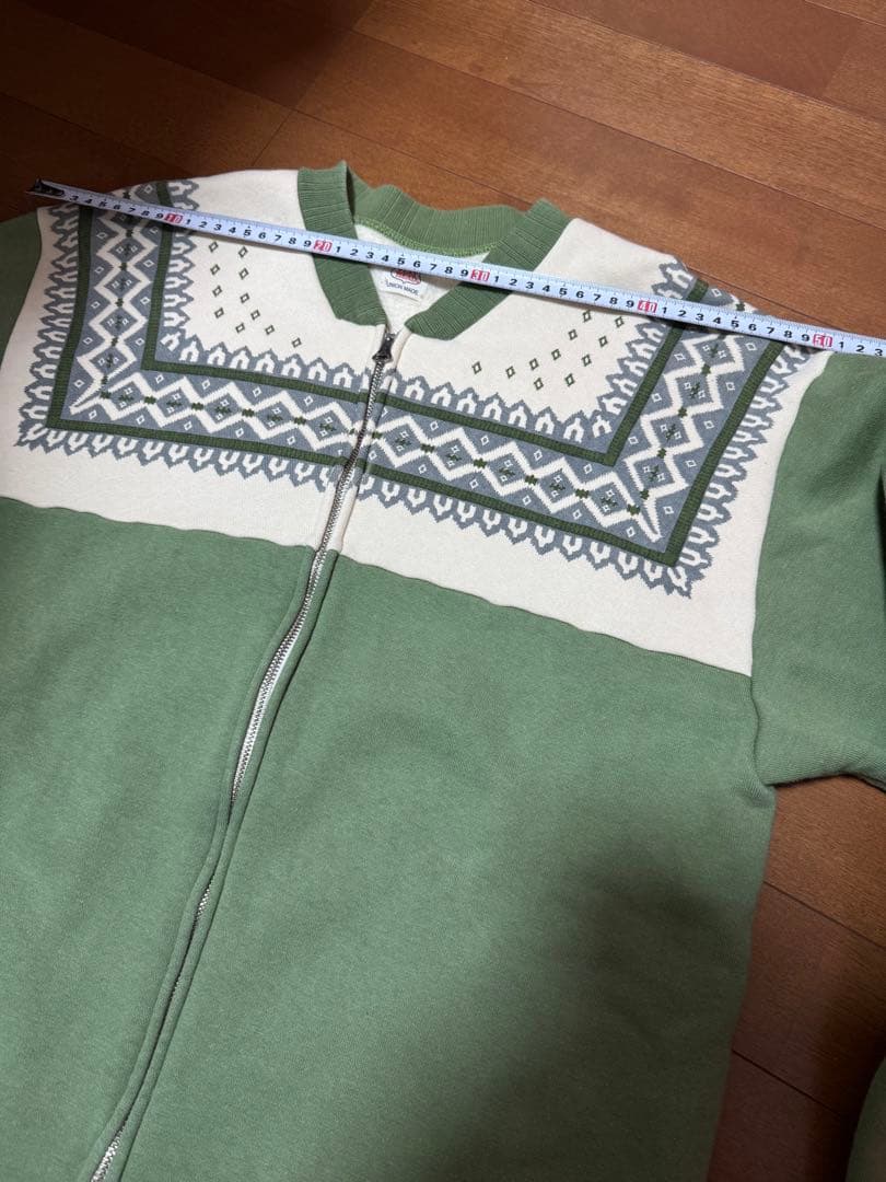 THE FLAT HEAD フラットヘッド 雪柄フルジップスウェット XL