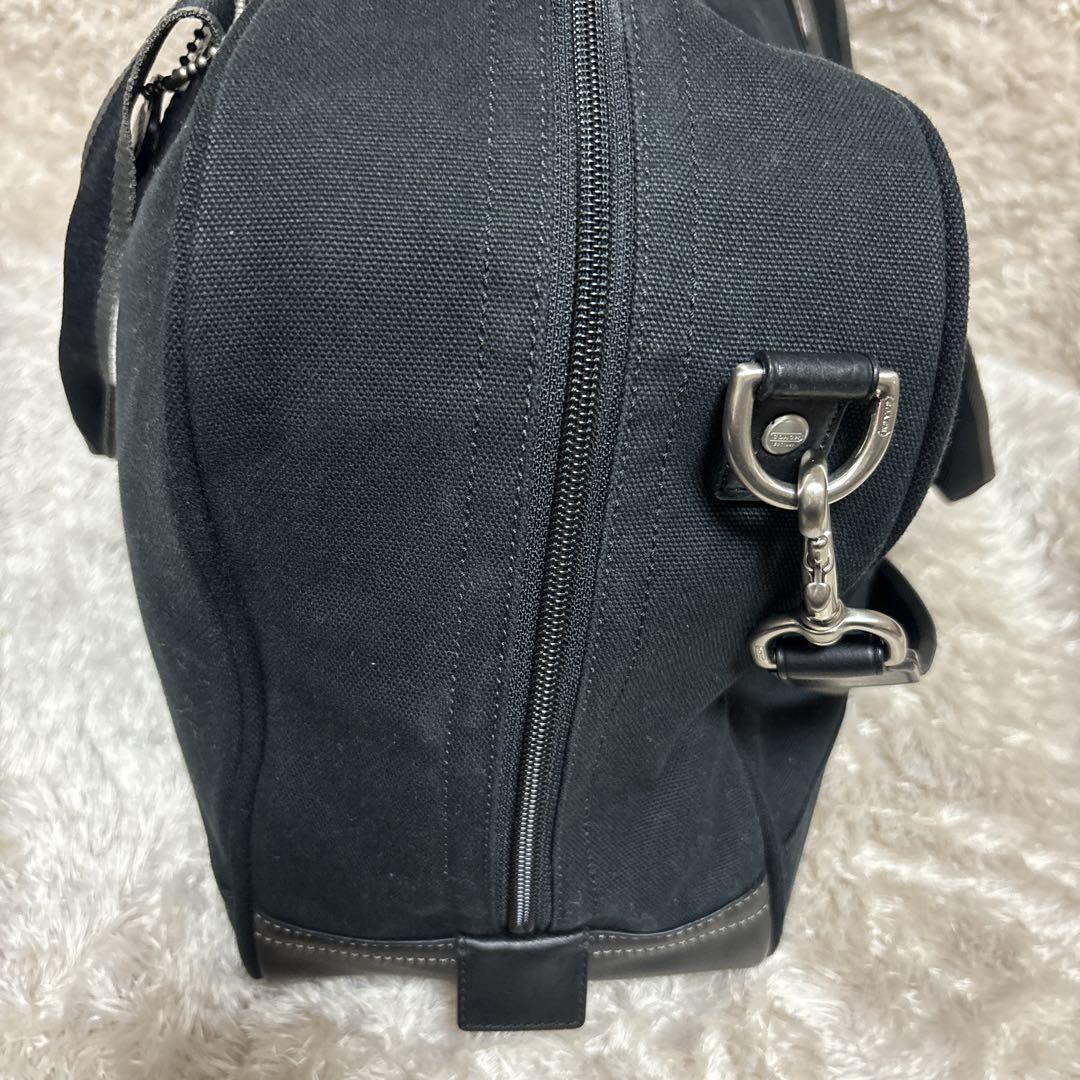 コーチ COACH 2WAY キャンバス×レザー トラベル・ボストンバッグ黒