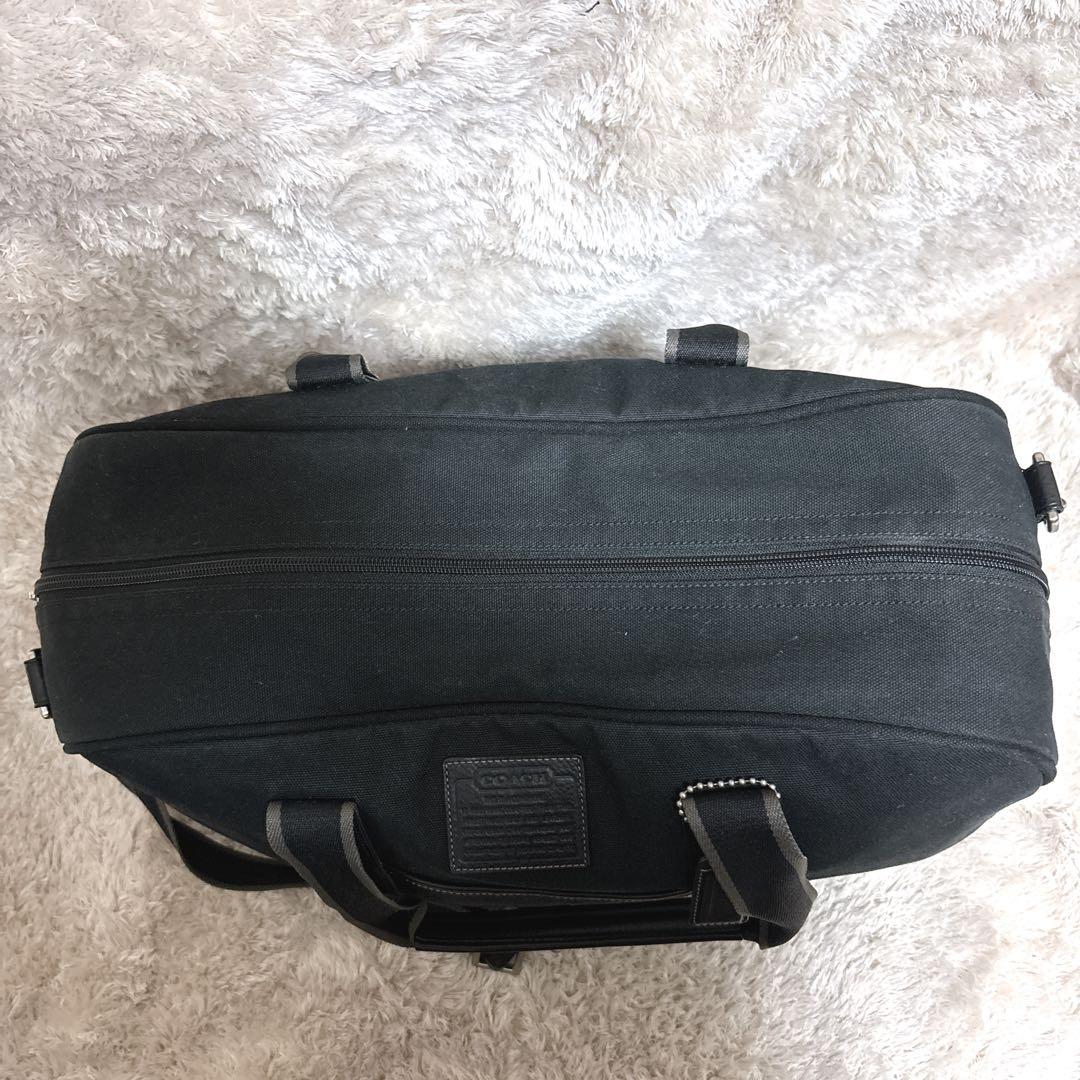 コーチ COACH 2WAY キャンバス×レザー トラベル・ボストンバッグ黒