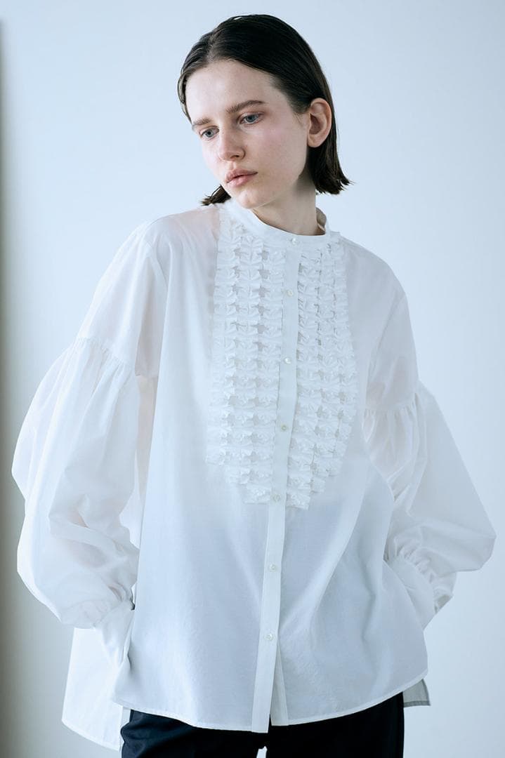 MARILYN MOON　モダンタックフリルシャツ 完売カラー　ミント