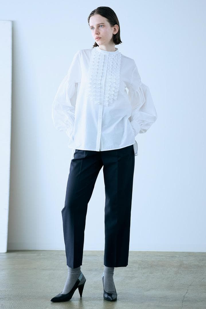 MARILYN MOON　モダンタックフリルシャツ 完売カラー　ミント