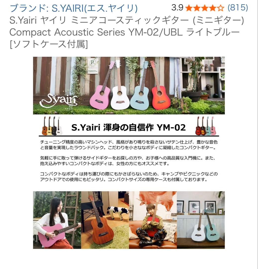 アコースティックミニギター ライトブルー ソフトケース付き