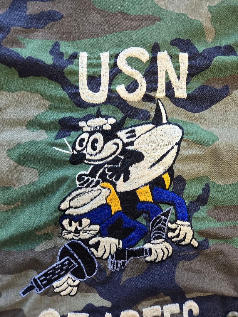 1960s アメリカ海軍 USN 建設工兵隊 ジャケット SEABEES 刺繍