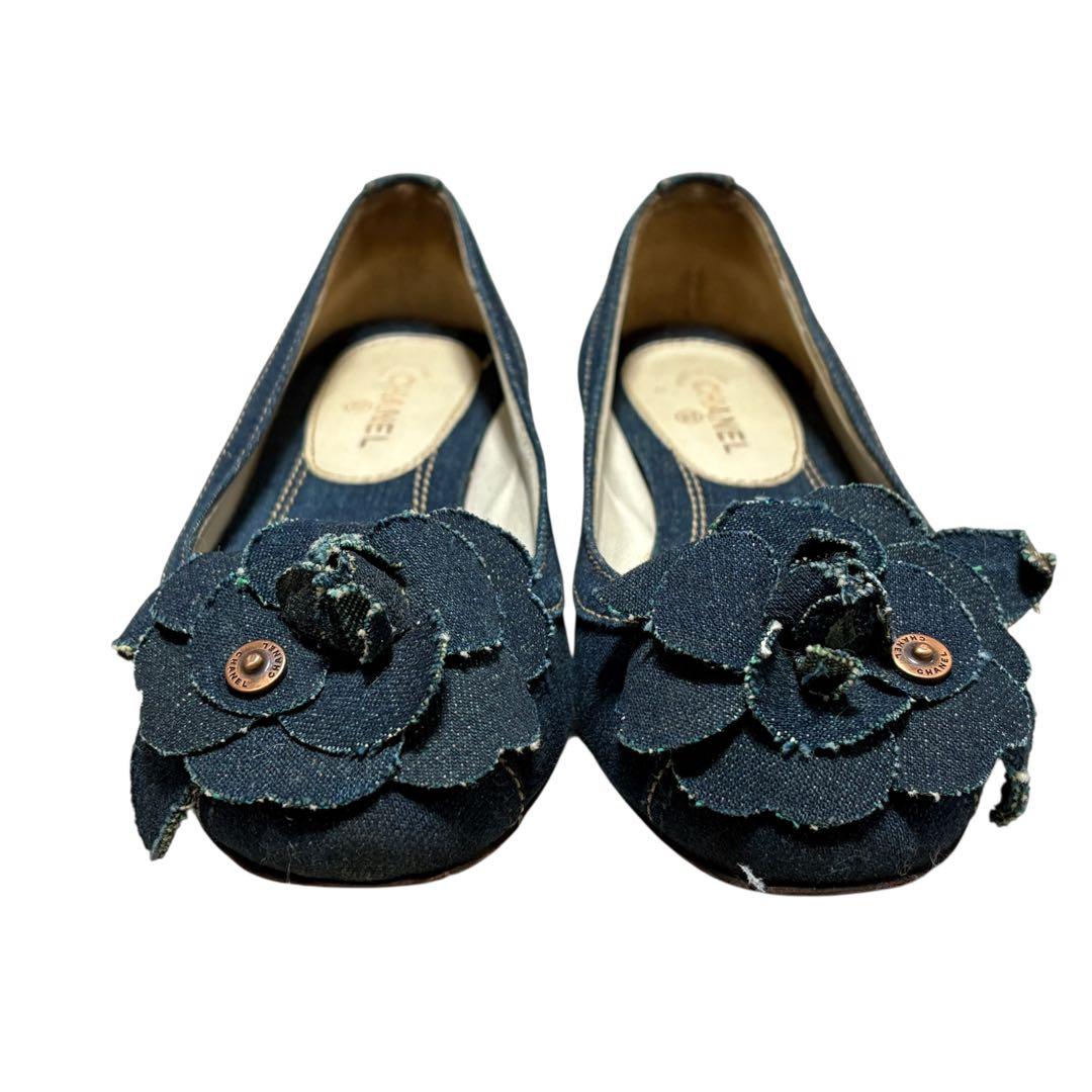 CHANEL シャネル カメリア デニム パンプス 35 1/2