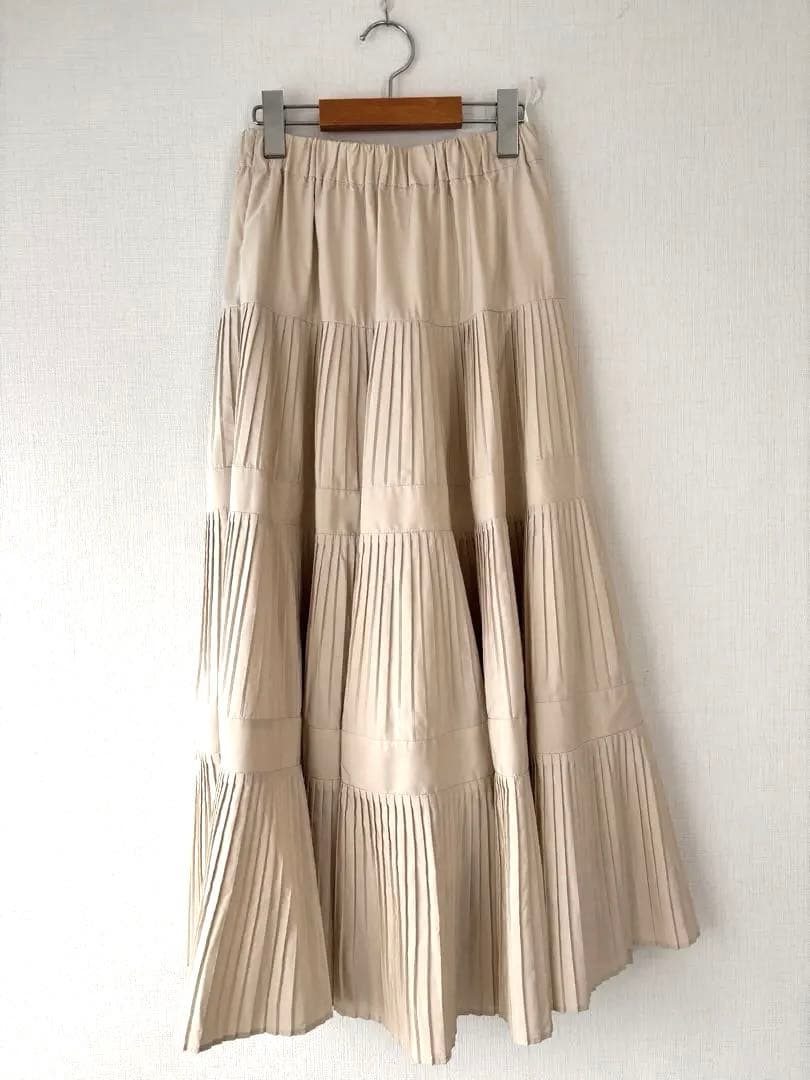 BEARDSLEY プリーツスカート ベージュ フリーサイズ
