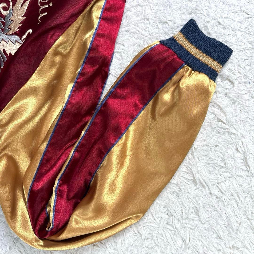 テーラー東洋　スカジャン　サテン　リバーシブル　鷲　日本地図　富士山　総刺繍　M