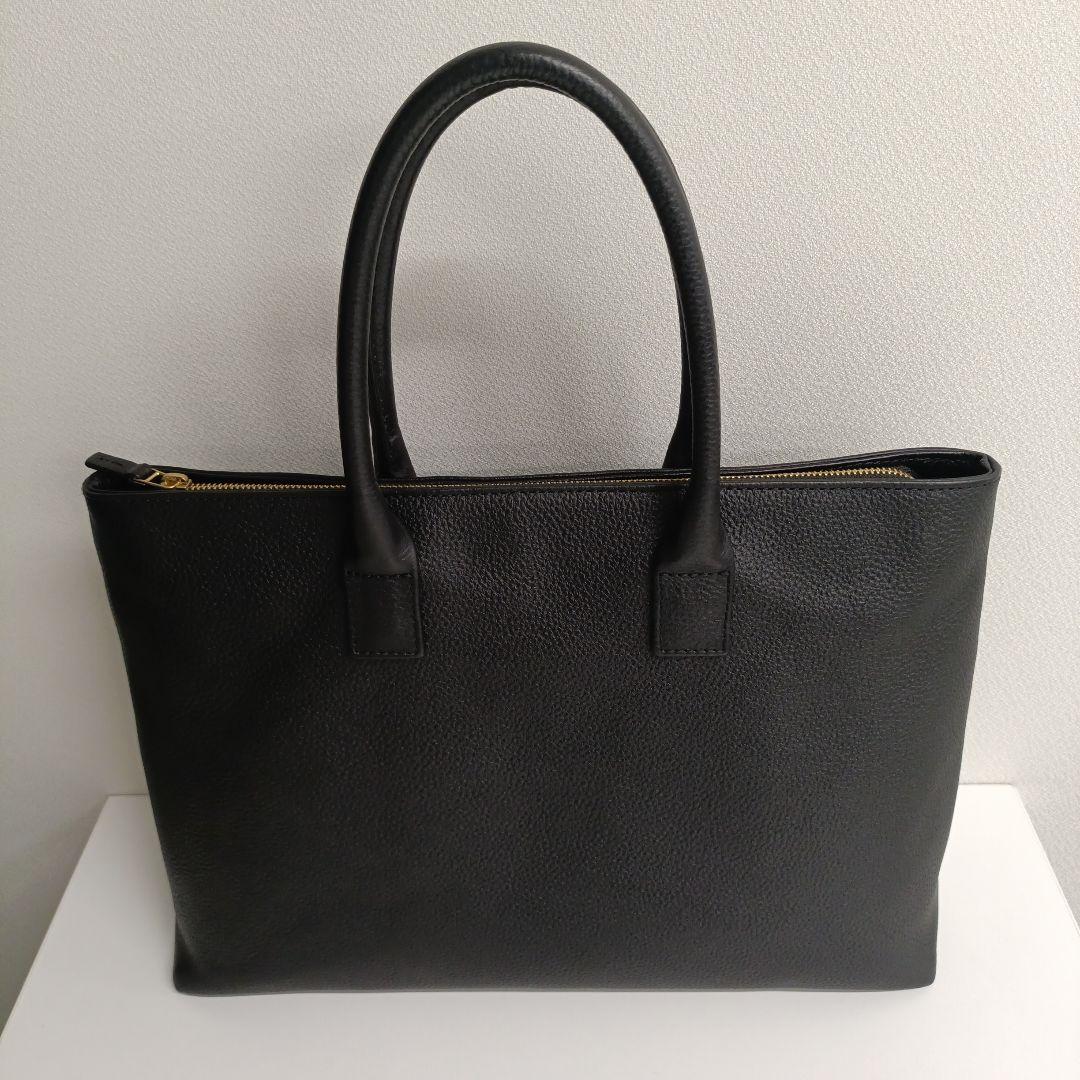 HushTug レザー ビジネストートバッグ 黒