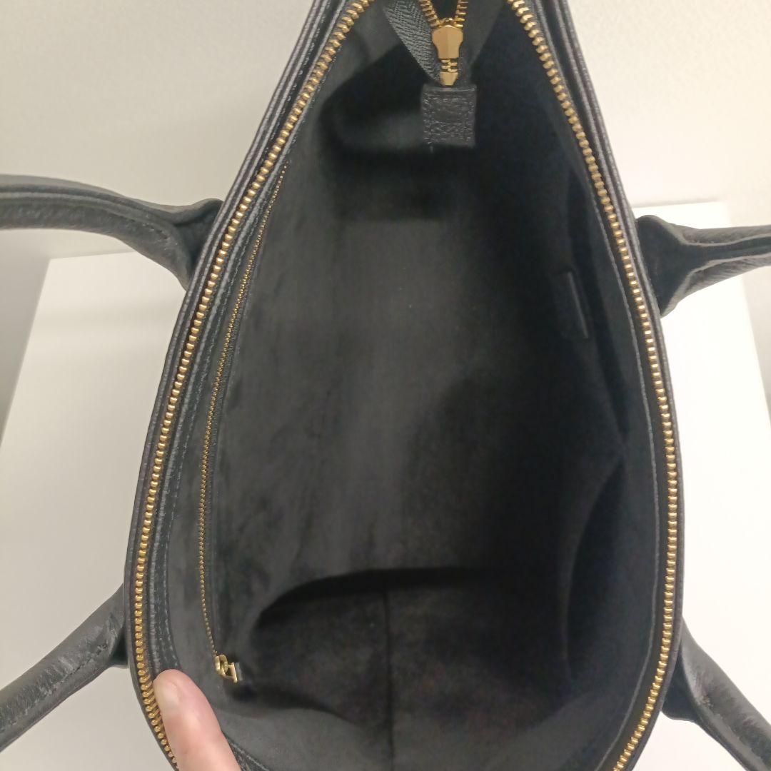 HushTug レザー ビジネストートバッグ 黒