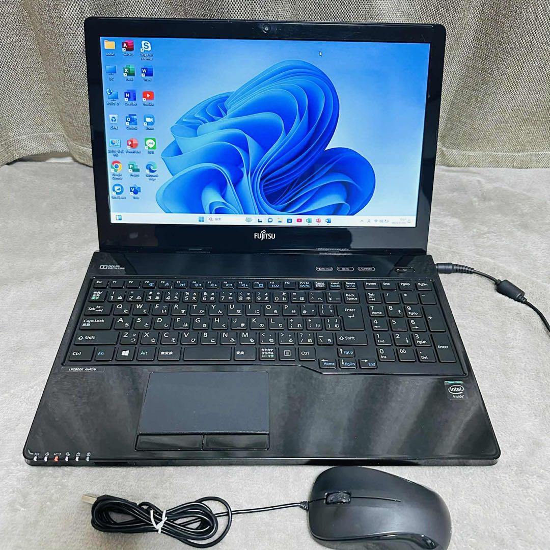 S187 FujitsuノートパソコンSSD高速 WEBカメラWindows11