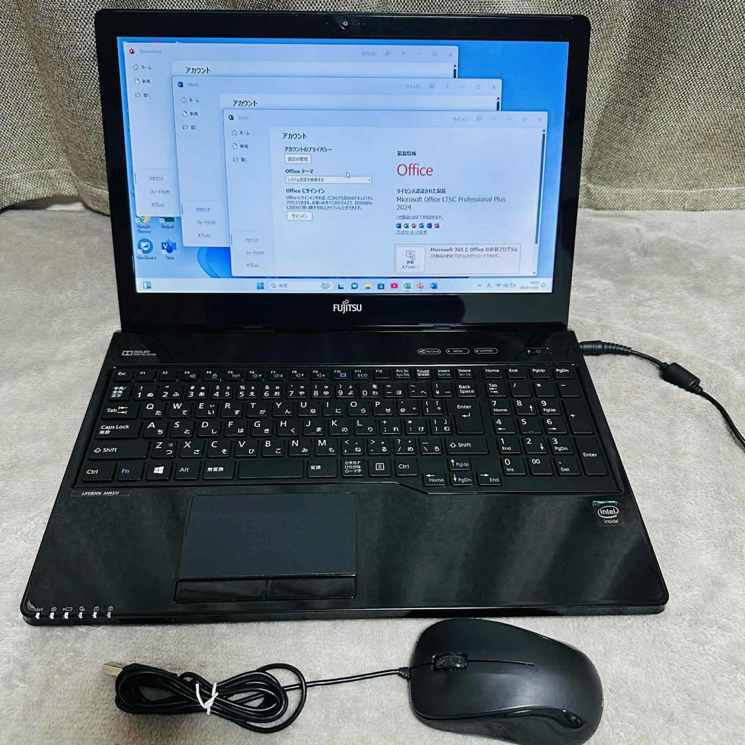 S187 FujitsuノートパソコンSSD高速 WEBカメラWindows11