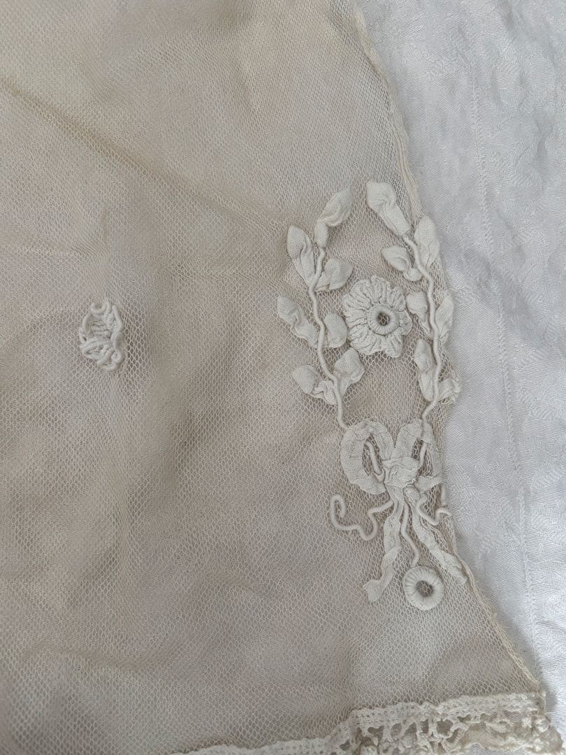 フランスアンティーク レース カフェカーテン リング付き