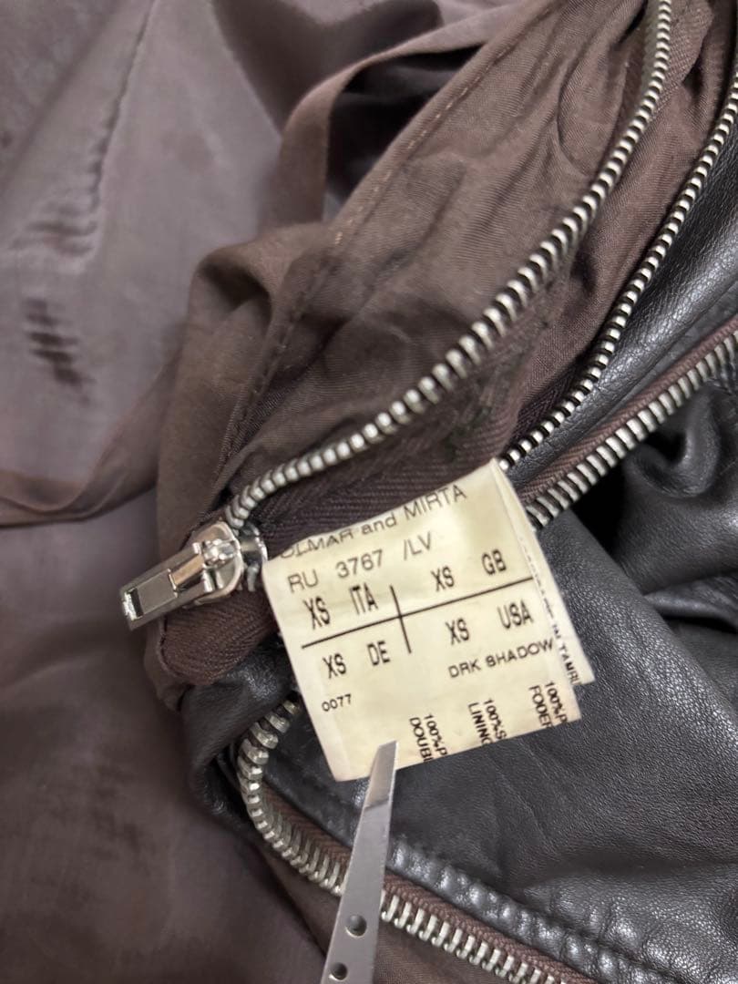 Rick Owens リックオウエンス レザー シングルライダースジャケット 茶