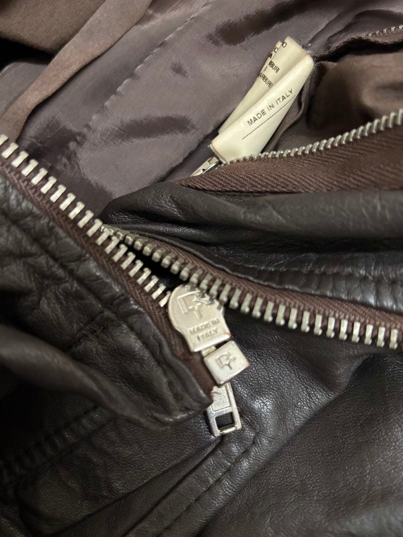 Rick Owens リックオウエンス レザー シングルライダースジャケット 茶