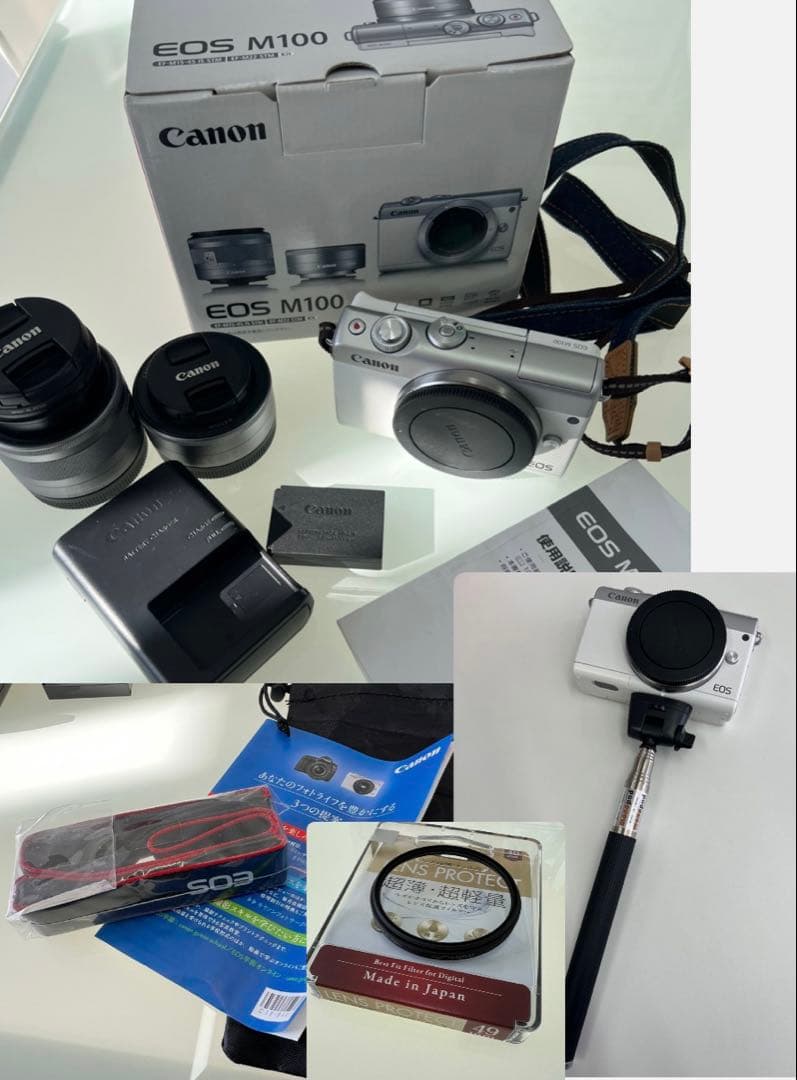 Canon EOS M100 ダブルレンズキット 美品 付属品多数 元箱あり