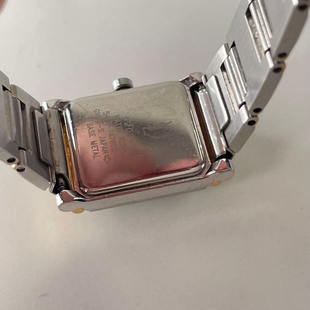 稼動品　YSL イヴサンローラン　スクエア　青針　コンビカラー　腕時計