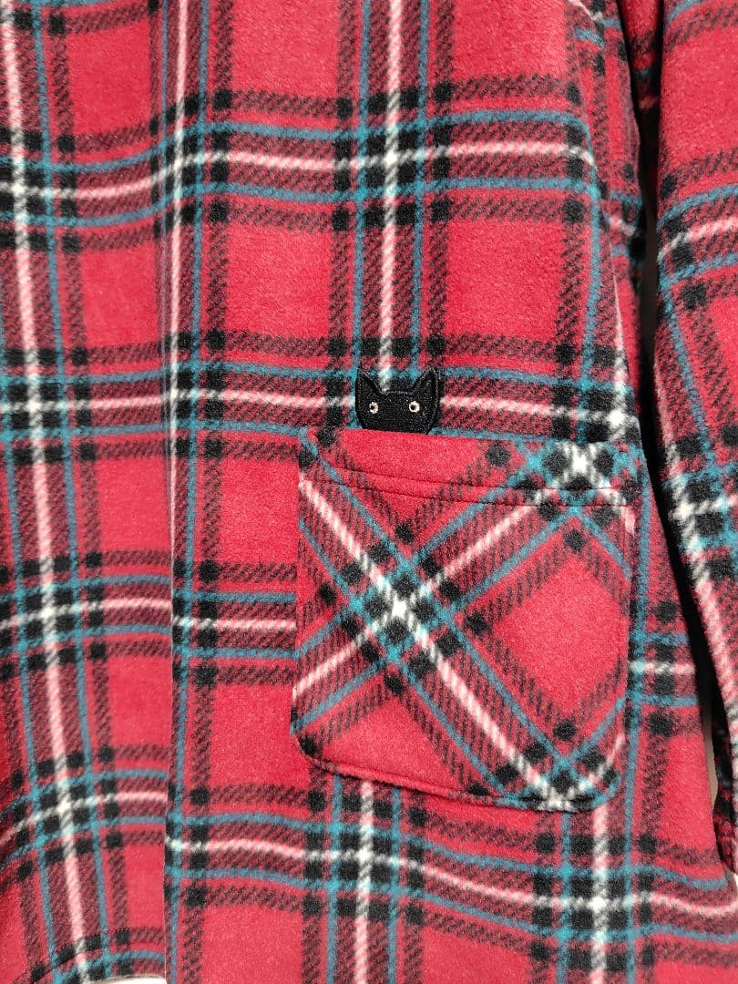 【マタノアツコ】未使用 M フリースパジャマ チェック柄　レッド系