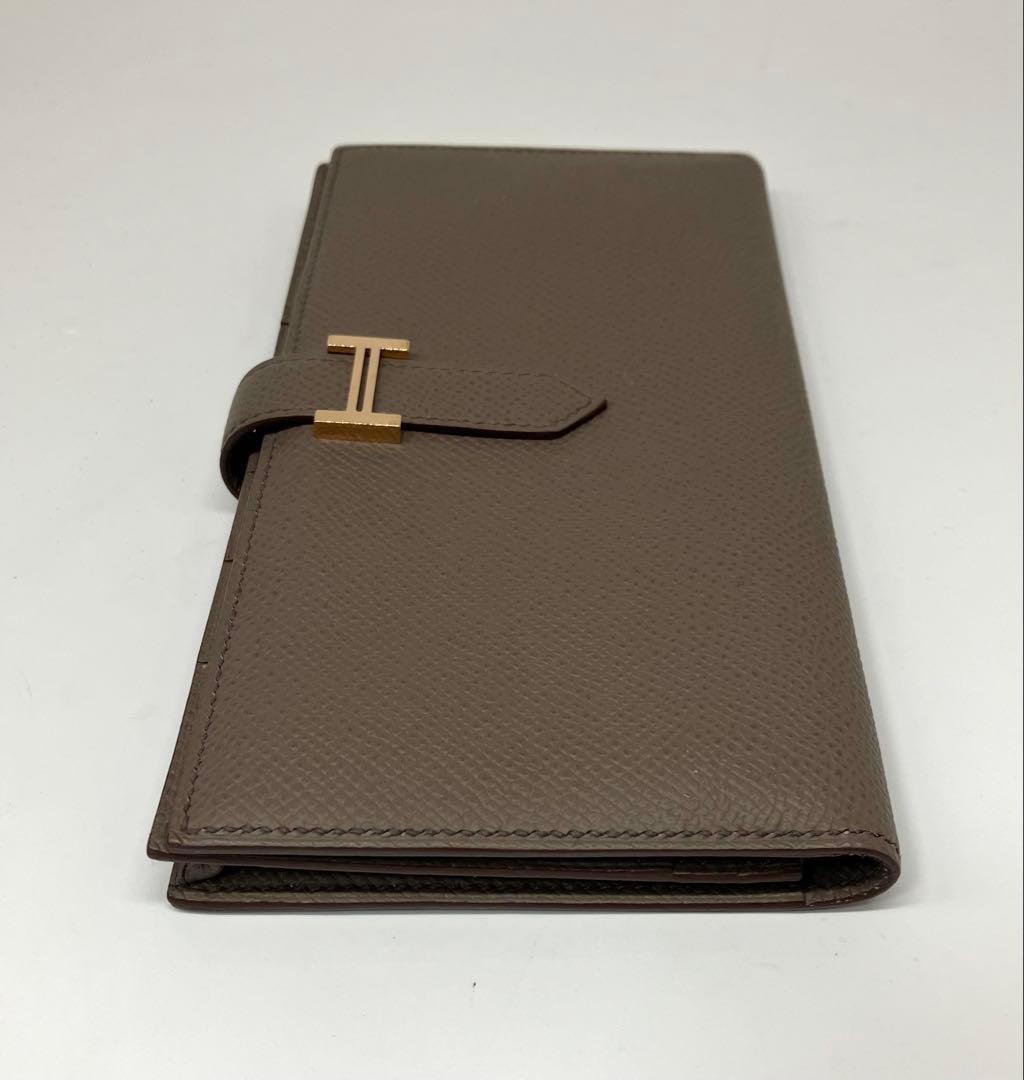 ⭐️ 極美品 エルメス ベアン スフレ 長財布 グレー エタン 鑑定済