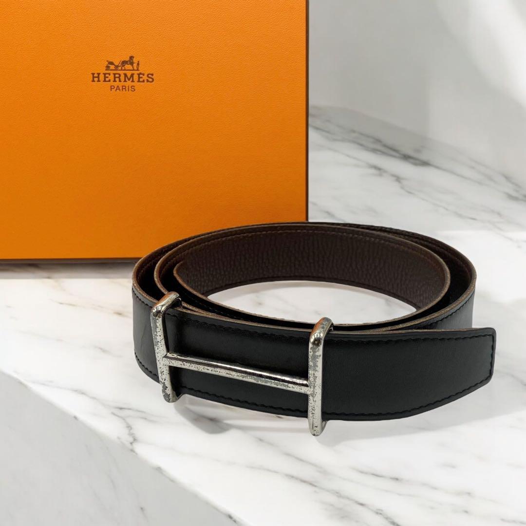 良品✨ エルメス Hダンクル 80 Hロゴ ベルト ブラック