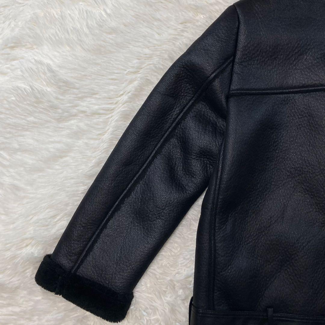 ZARA フェイクムートン ダブルライダース ボアジャケット ボア B-3