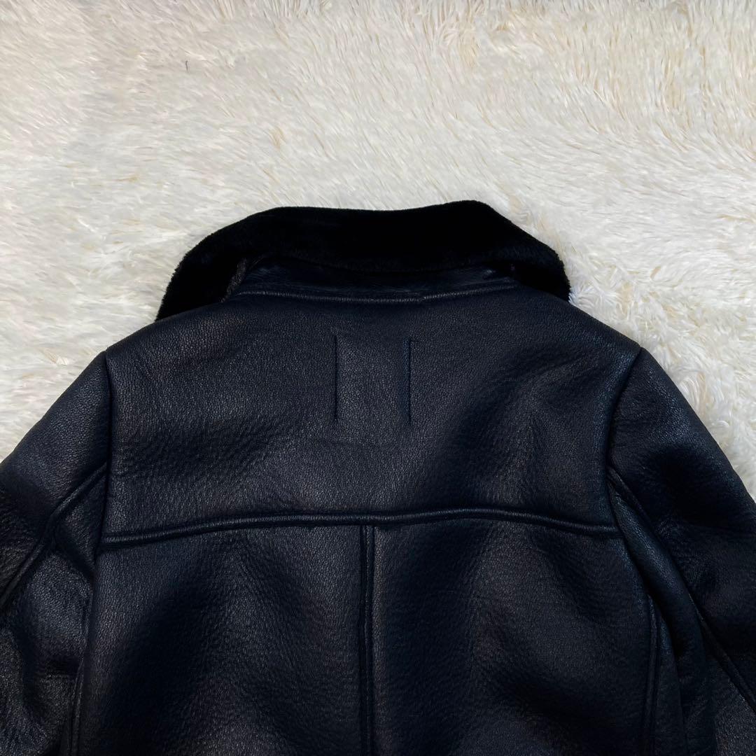 ZARA フェイクムートン ダブルライダース ボアジャケット ボア B-3