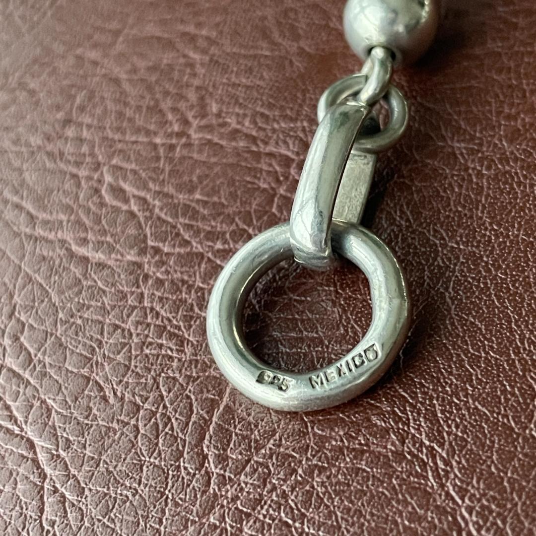 ビンテージシルバー925ブレスレット メキシコ製 ボールチェーン TAXCO