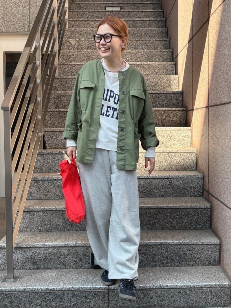 ピュアルセシン　ノーカラーミリタリーブルゾン