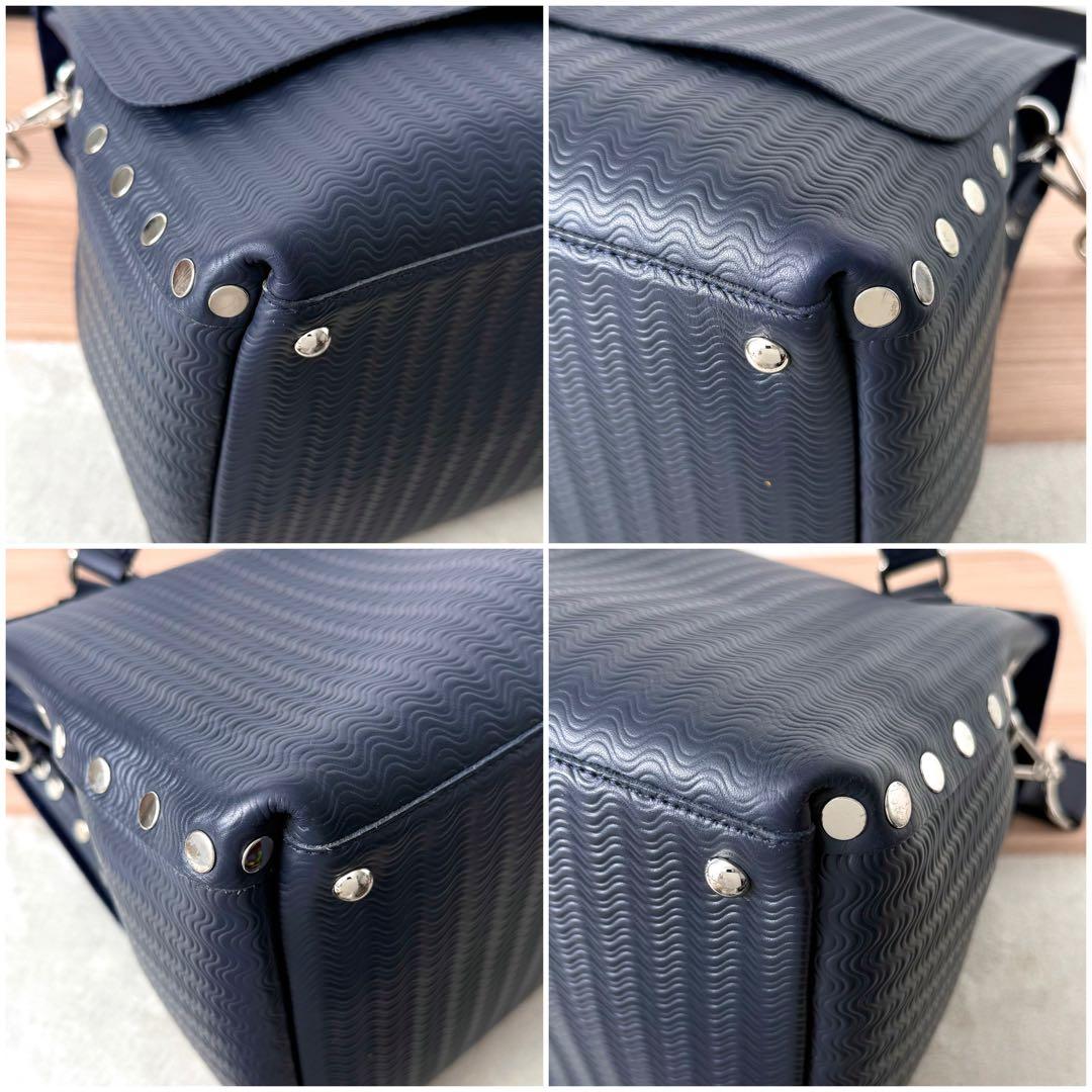 【美品】ザネラート POSTINA L カミシミアブランディーン 紺色