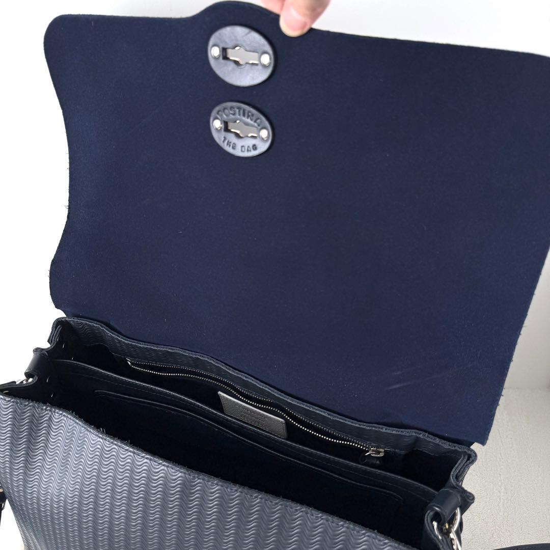 【美品】ザネラート POSTINA L カミシミアブランディーン 紺色