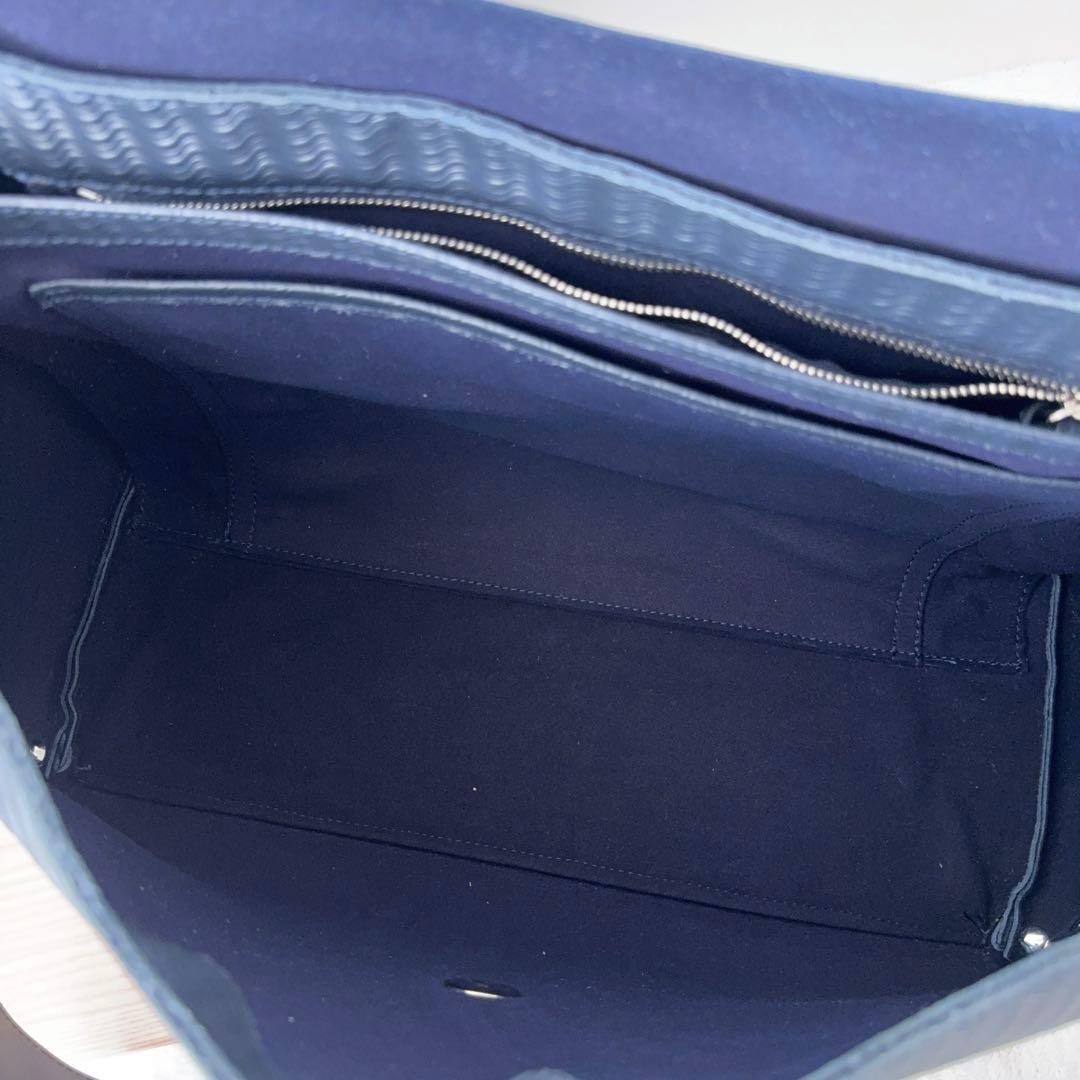 【美品】ザネラート POSTINA L カミシミアブランディーン 紺色