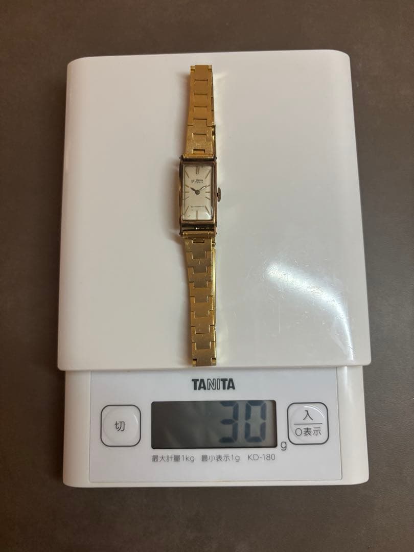 デルバナ18金　ベルト美品スイス製アンティーク腕時計　18K