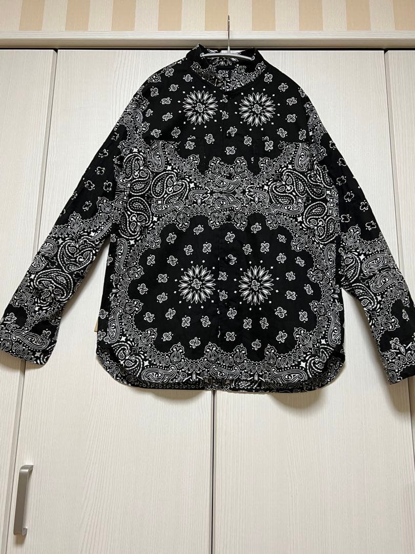 オアハカ　oaxaca スタンドカラーシャツ　ペイズリー　ブラック　別注　超美品