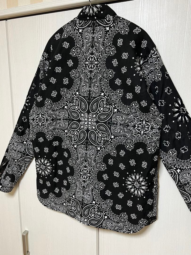 オアハカ　oaxaca スタンドカラーシャツ　ペイズリー　ブラック　別注　超美品