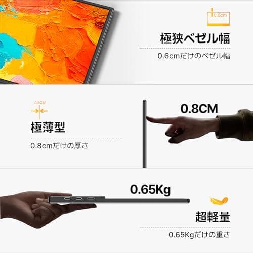 モバイルモニター 15.6インチ 自立型 1920x1080FHD 軽量 薄型