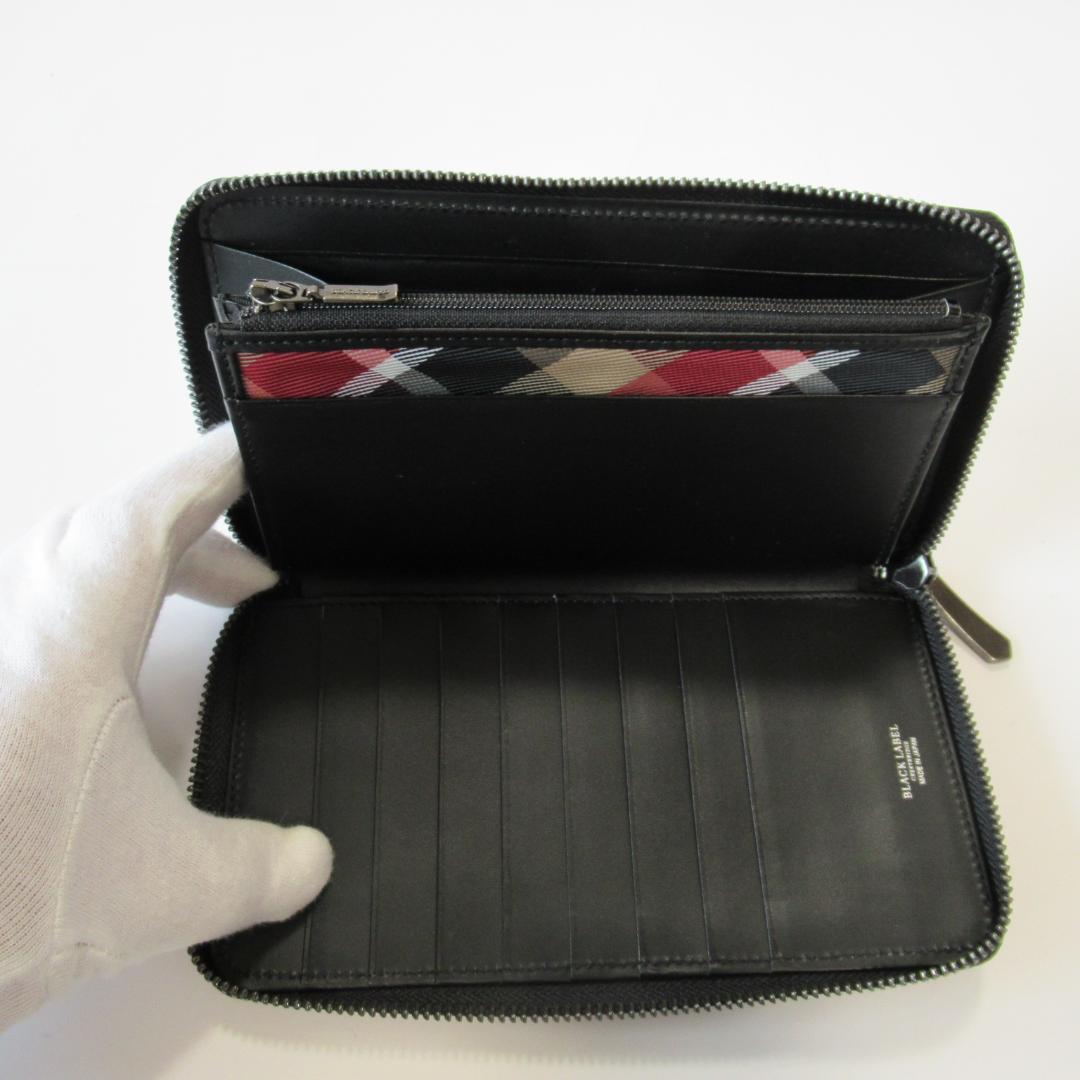 ブラックレーベルクレストブリッジ新品ブラック ラウンドジップウォレット/財布