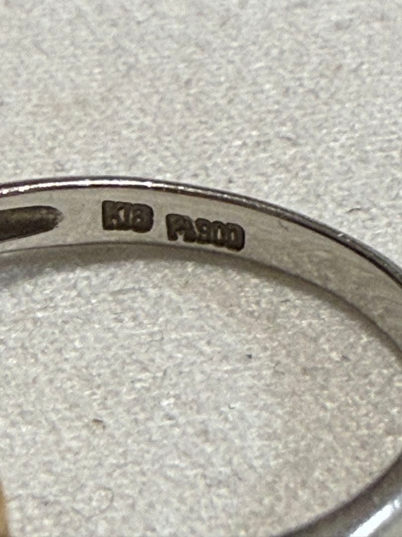 ★K18 /PTダイヤ・サファイアオープンハートリング★