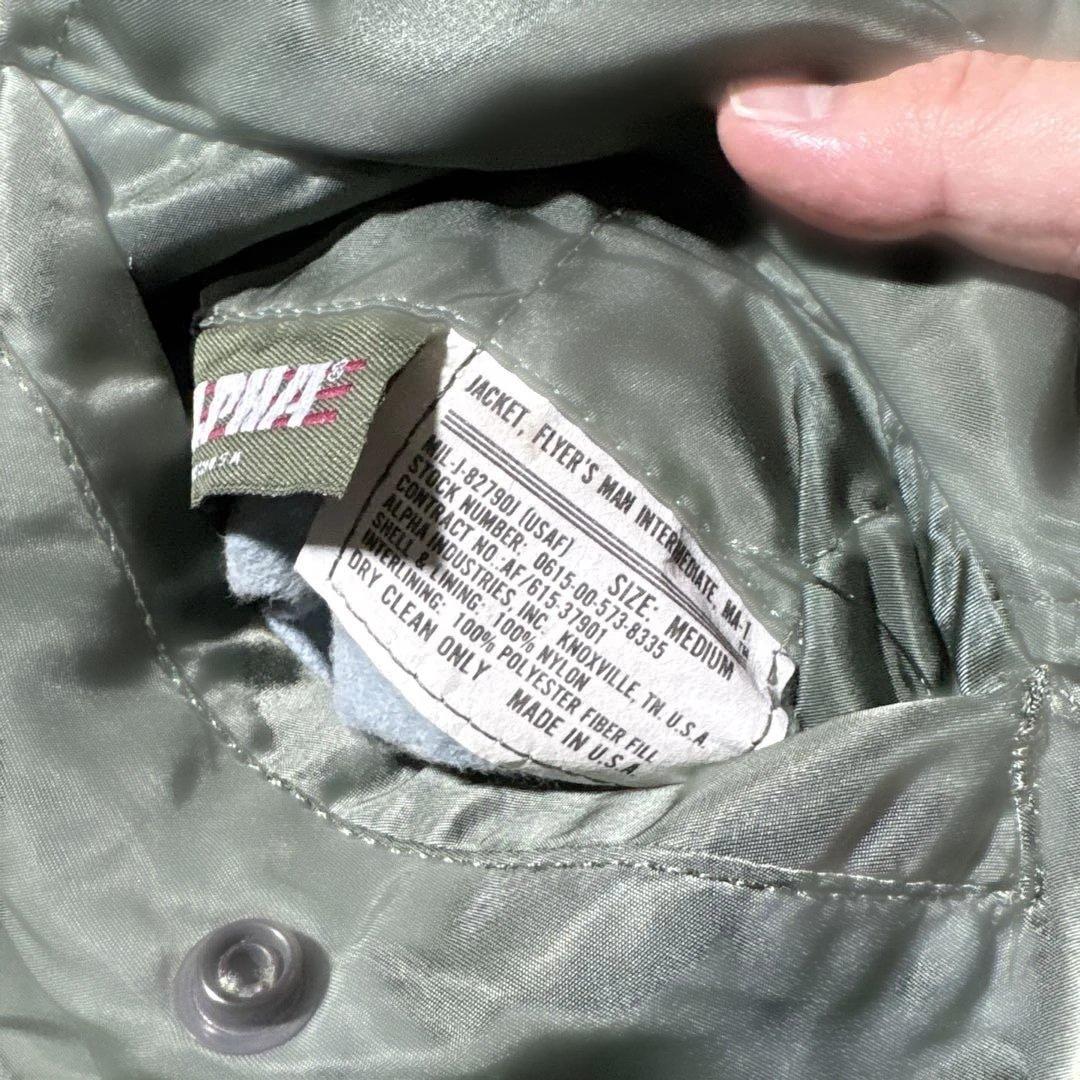 alpha ma-1 フライトジャケット　usa製　medium オリーブ