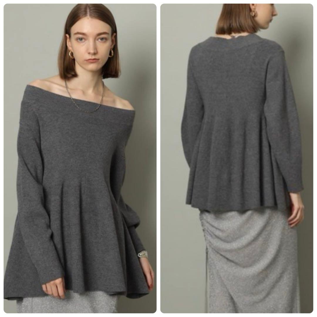 美品　カデュネ 2.3万円　2way オフショル ペプラムニット フレア　洗える